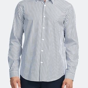 Theory Irving Eco Stripe Button-Down Long Sleeve NWT